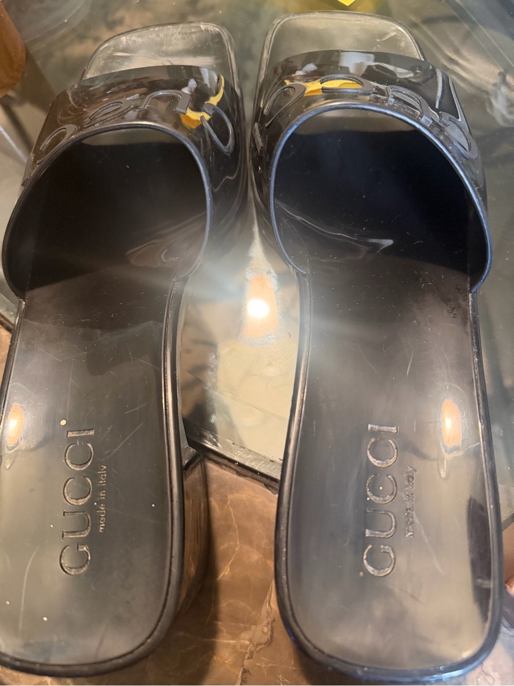 Gucci Black Logo Mule Sandals - Picture 4 of 9